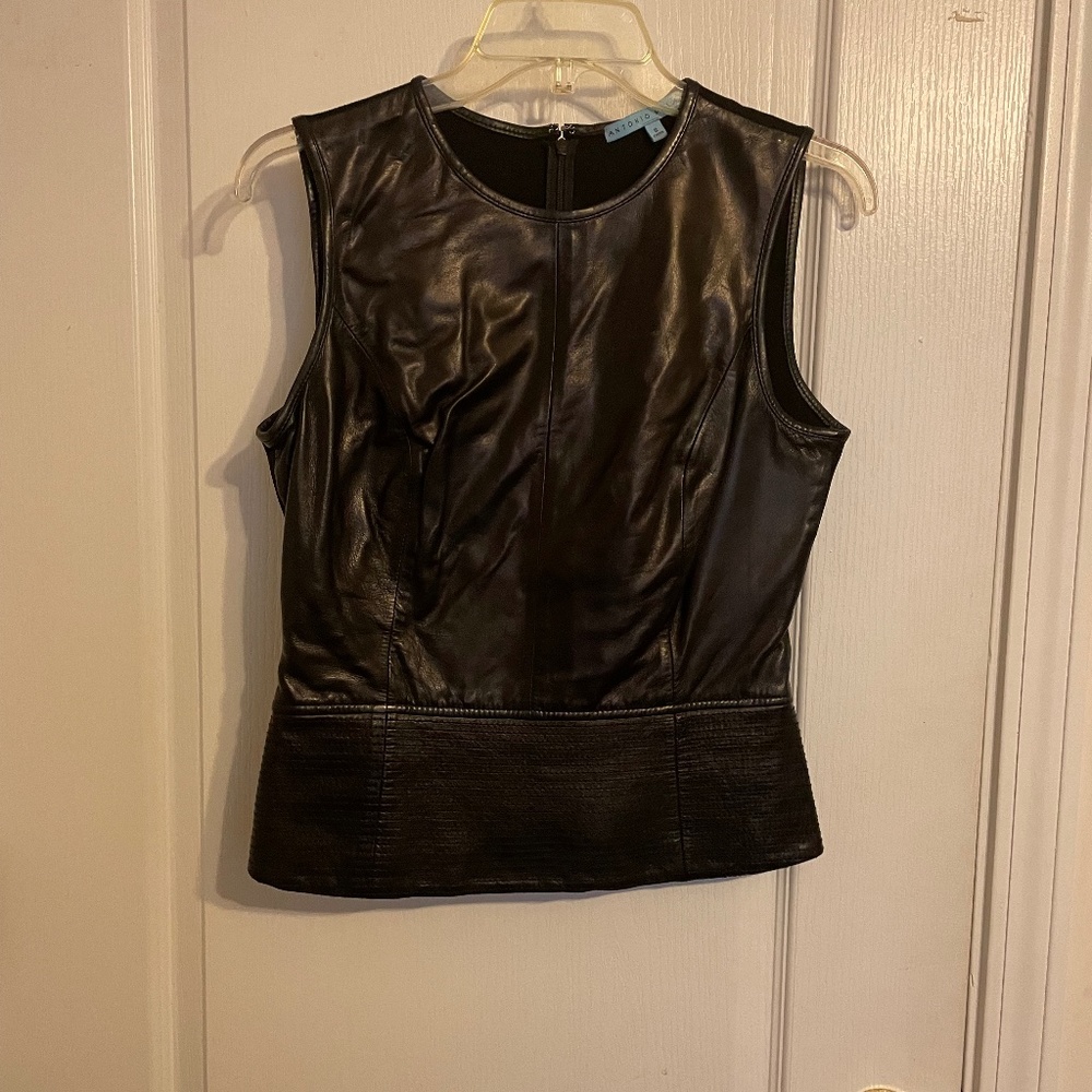 Antontio Melani black leather top size  Small